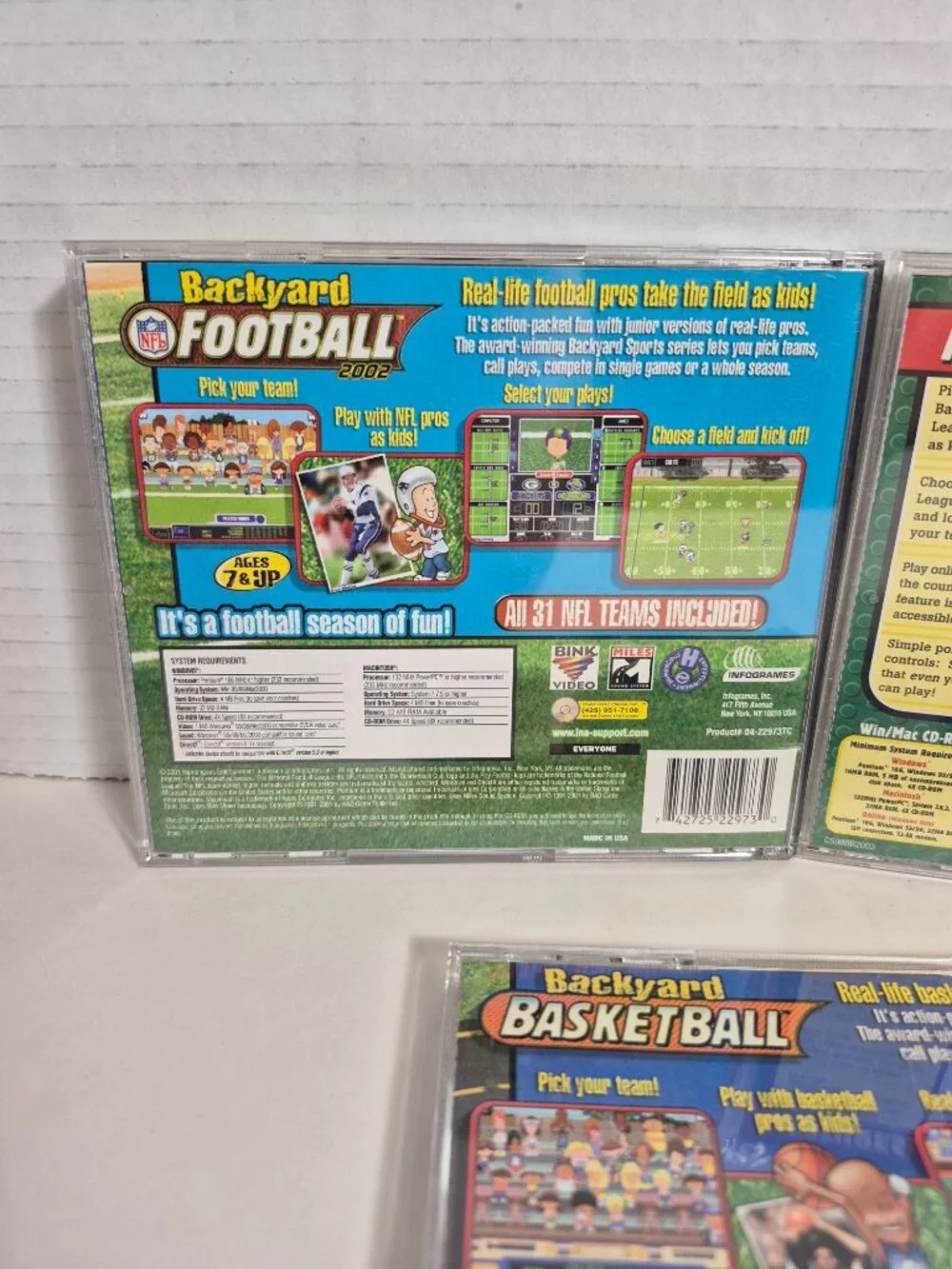 Lot of 3 Backyard Sports Football, Baseball, and Basketball PC Video Games